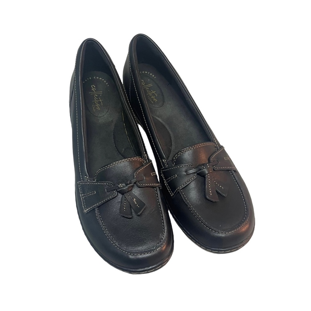 Clarks Ashland Bubble Slip-On Black Loafer Comfort Flats Women’s Size 12 N - Picture 3 of 14